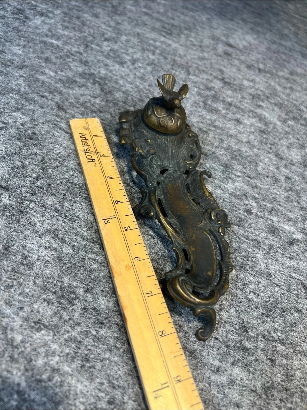 Made in Italy Metal Desk Inkwell Hinged Bird Lid READ . boho unique
